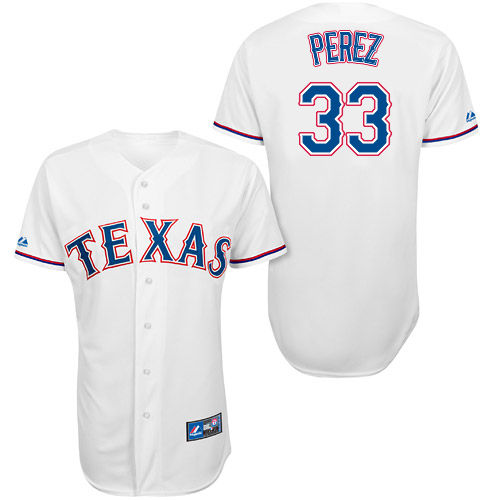 Martin Perez #33 Youth Baseball Jersey-Texas Rangers Authentic Home White Cool Base MLB Jersey